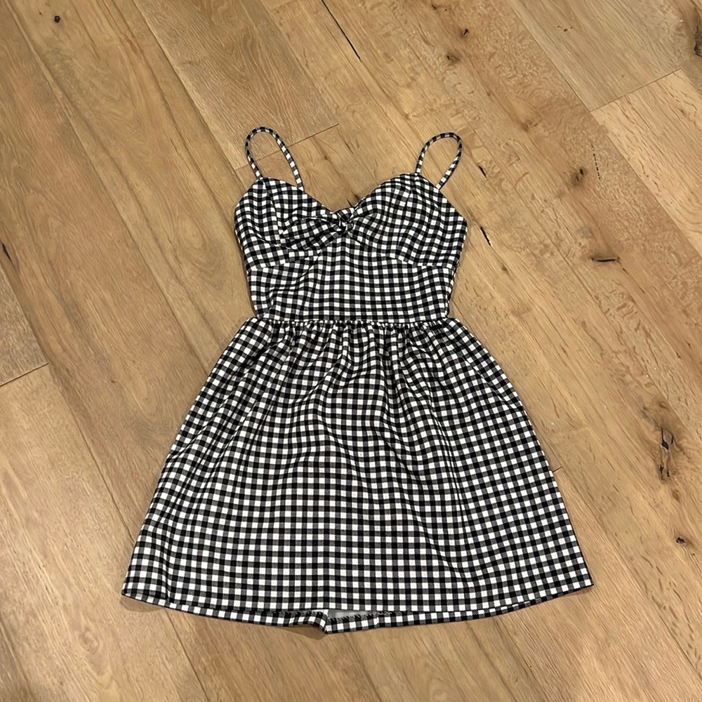 aqua checkered dress